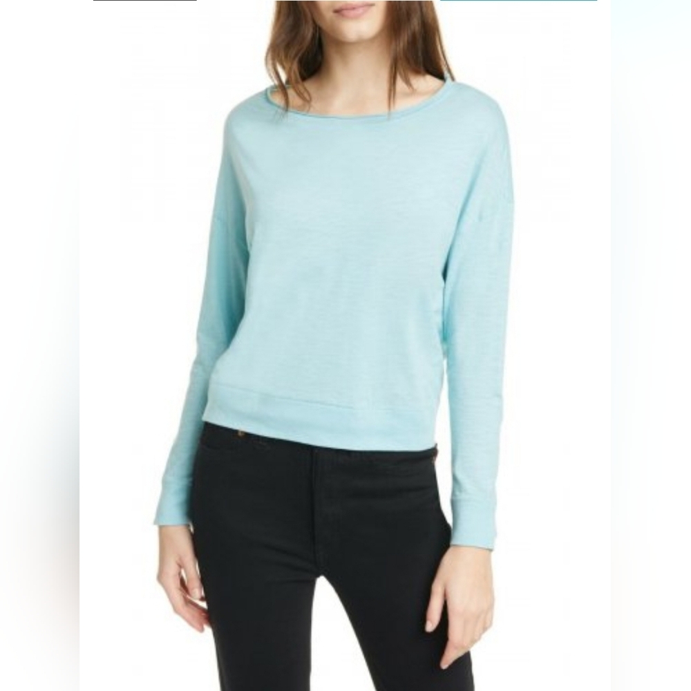 Vince Boatneck Long Sleeve Slub T-Shirt Size Large